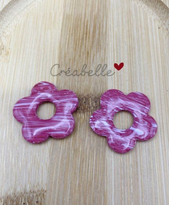 Fleurs rouges marbré (2 tailles)