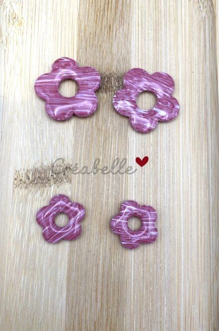 Fleurs rouges marbré (2 tailles)