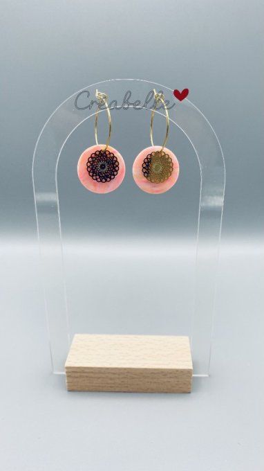 Cercles marbré rose fluo