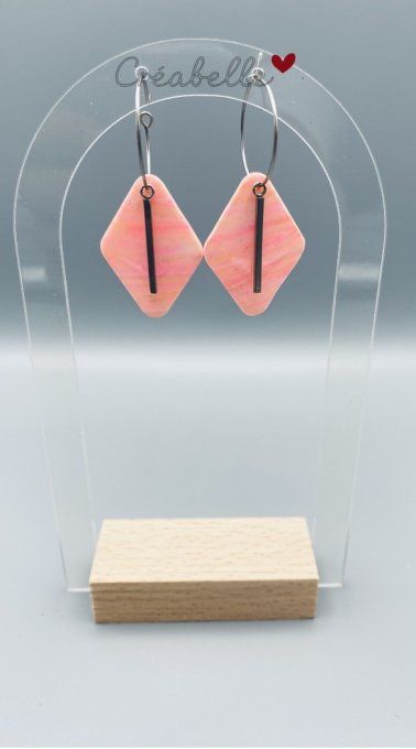 Losange marbré rose fluo