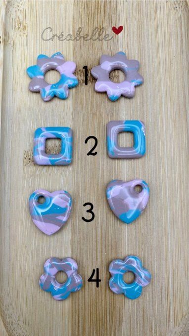 Marbré bleu/rose/marron