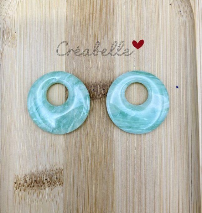 Cercles / Fleurs effet jade