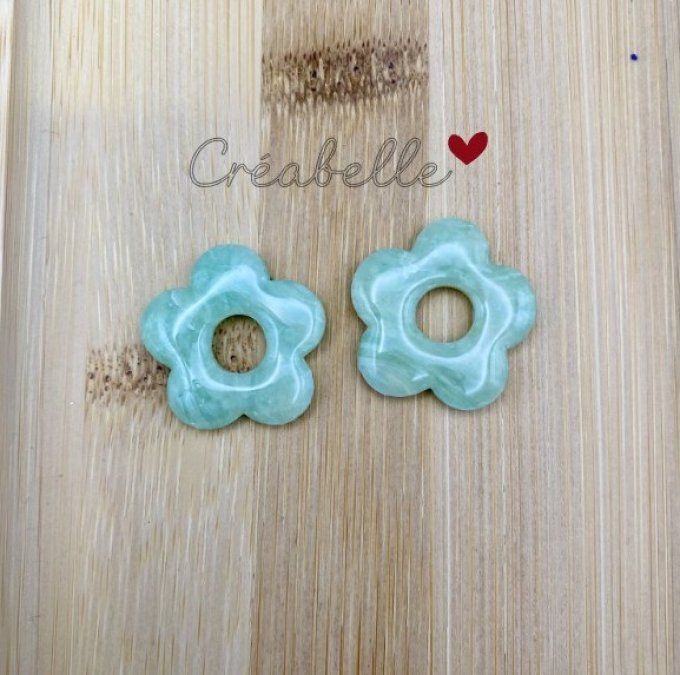 Cercles / Fleurs effet jade